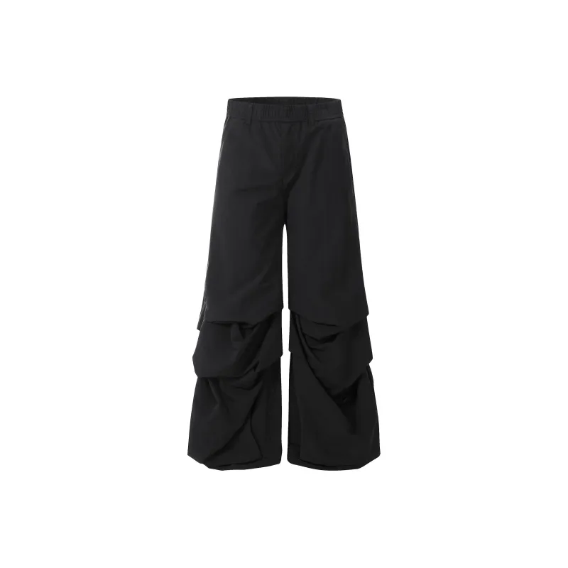 Vine Color Casual Pants Unisex Black-0