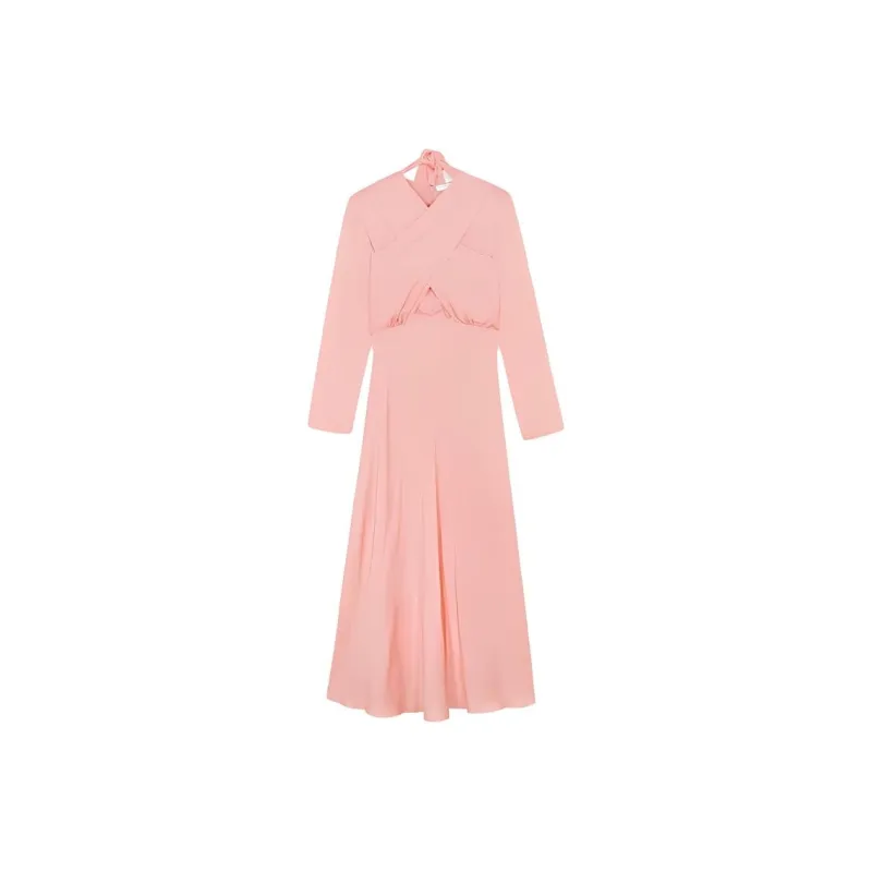Sandro Long Sleeved Dress Women's Pink-0