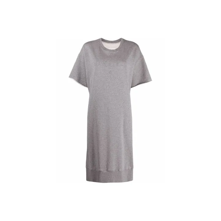 MM6 Maison Margiela Short Sleeved Dresses Women's Gray-0