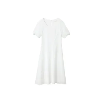 OVV Short Sleeved Dresses Women's Raw White Solid Color 09