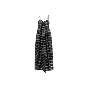 ERIKA CAVALLINI Checked Spaghetti Strap Maxi Dress