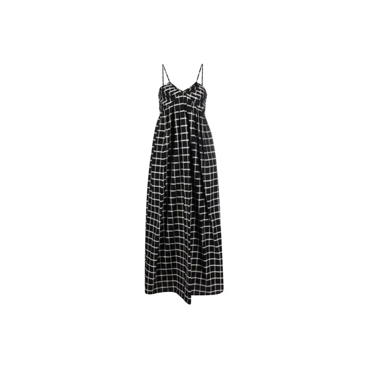 ERIKA CAVALLINI Checked Spaghetti Strap Maxi Dress-0