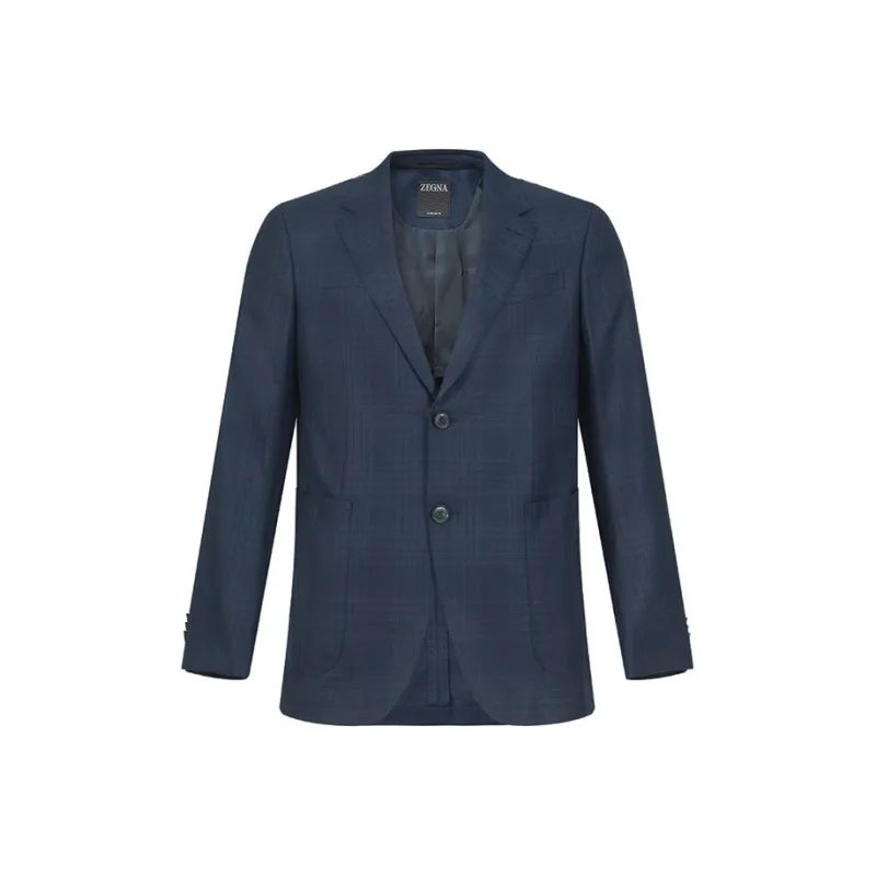 Zegna SS25 Business Suit Coat Men's Dark Blue-0