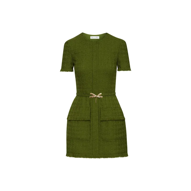 Oscar De La Renta Dragonfly-belt Tweed Minidress-0