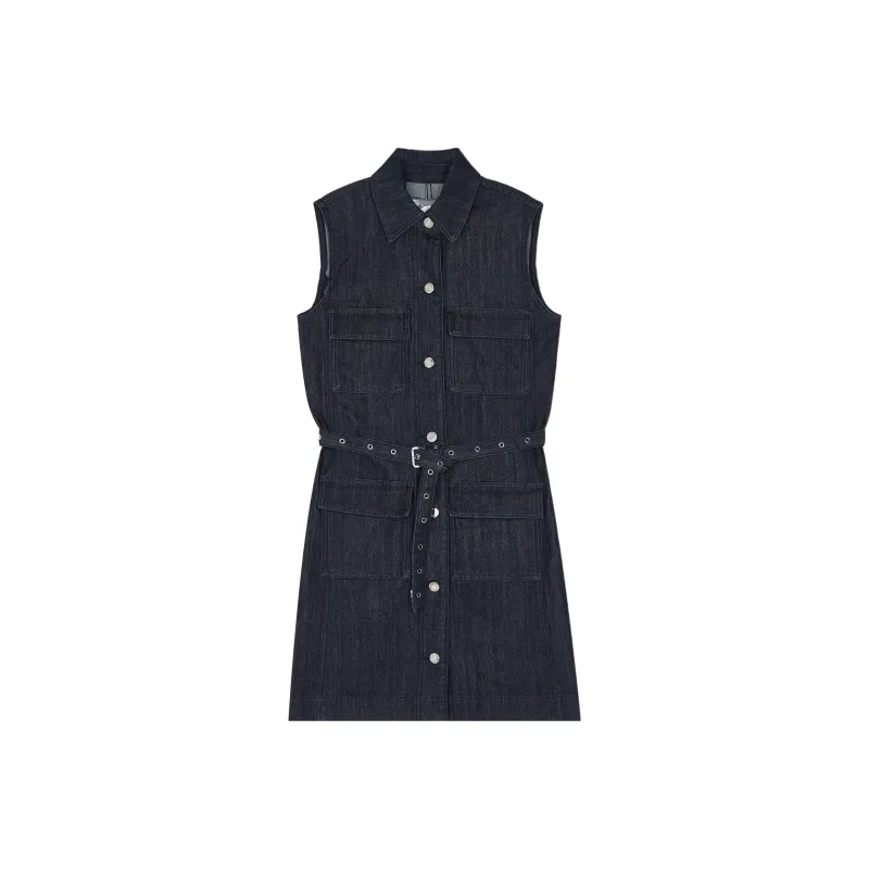 MICHAEL KORS FW22 Sleeveless Dress Women's Black Indigo-0