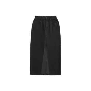 Hollister Denim Long Skirts Women's Black