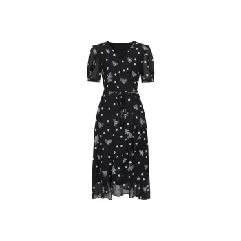 JZ. ANNAKRO Short Sleeved Dress Women's Floral Black