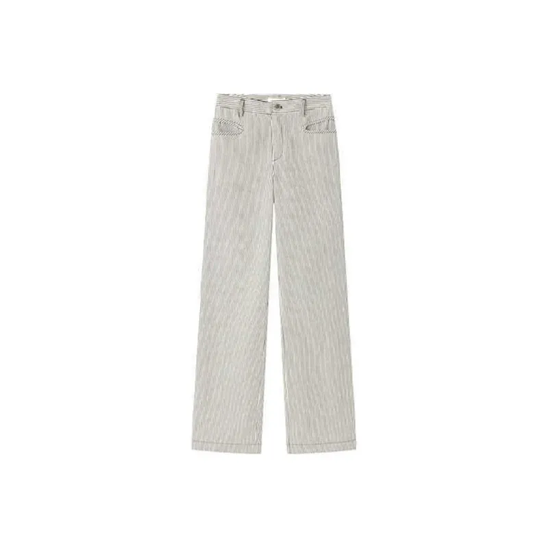 VIKTORIACHAN Jeans Women's Black White Stripes-0