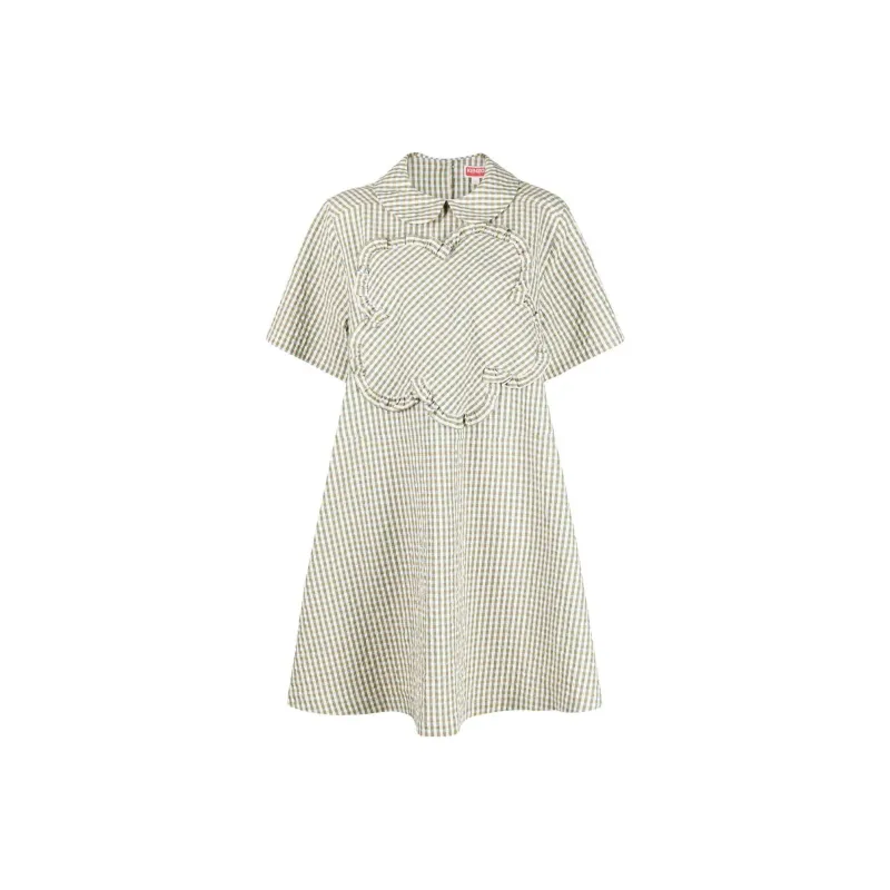 KENZO Short Sleeved Dress Women's Khaki-0