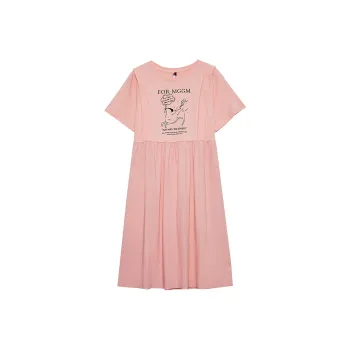 MUGUOGUOMU Short Sleeved Dresses Women's Pink