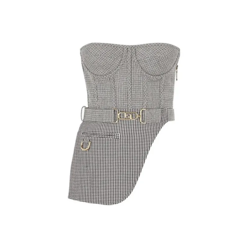 FENDI Sleeveless Dresses Women's Gray-0