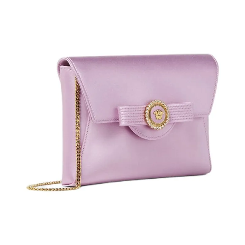 FANSIZHE Gianni Viscose With Mulberry Silk One Shoulder Clutch Women's Light Purple-1