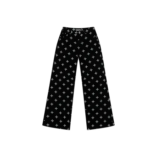 SMFK Jeans Unisex Black Floral Garden