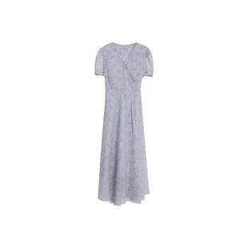 Fstudio Floral Short Sleeved Tea Dress Women's Blue