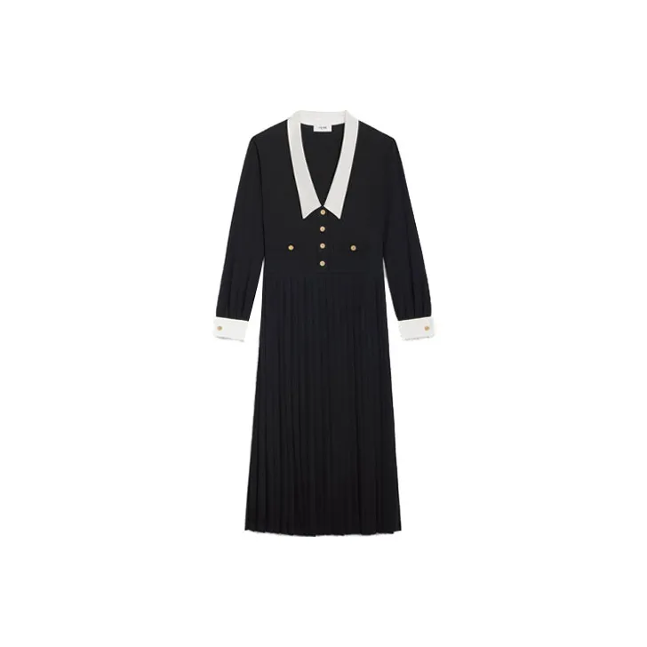 CELINE Long Sleeved Dresses Women's Black-0