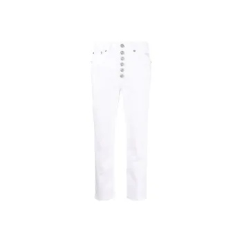 Dondup Koons Logo Patch Cropped Jeans