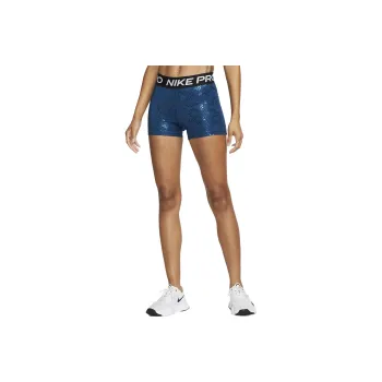 Nike Pro Dri fit Mid Rise 3 Inch Printed Shorts 'Valerian Blue/Black' Shorts
