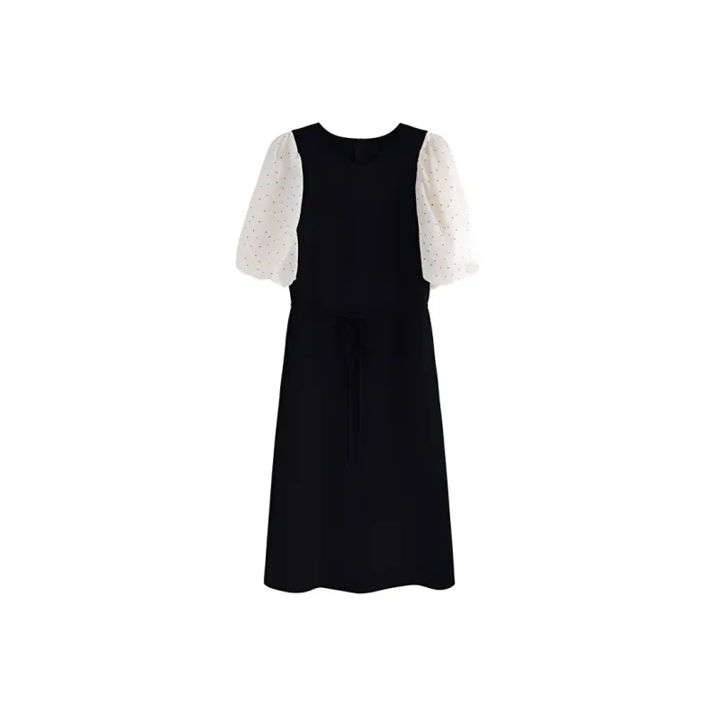 Zukizuki Short Sleeved Dresses Women's Black-0