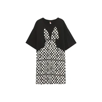 MUGUOGUOMU Short Sleeved Dress Women's Black