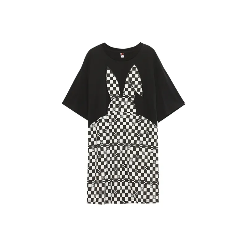 MUGUOGUOMU Short Sleeved Dress Women's Black-0