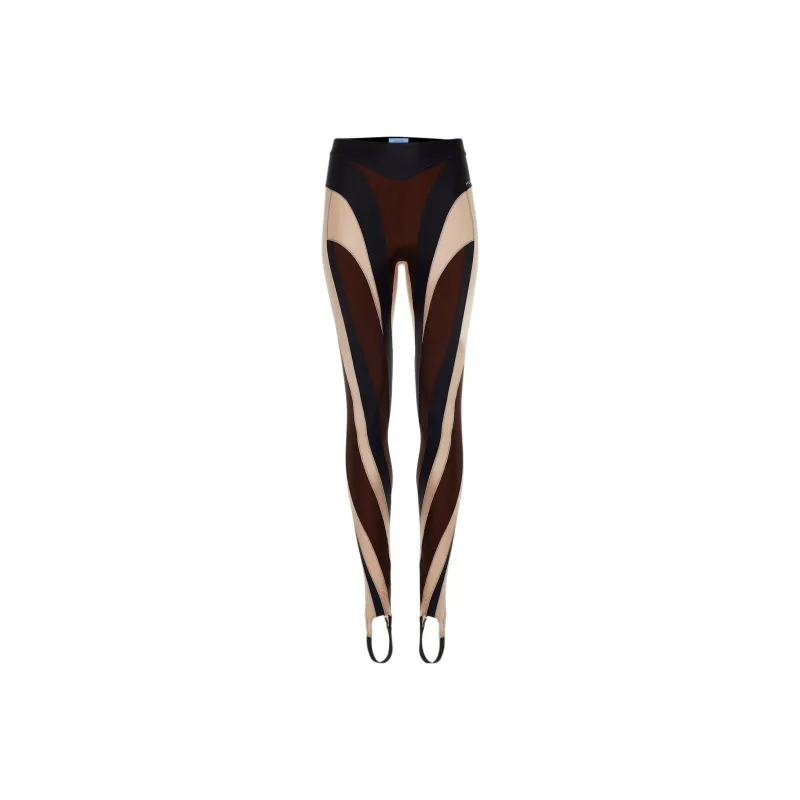 Mugler Panelled Spiral Leggings-0