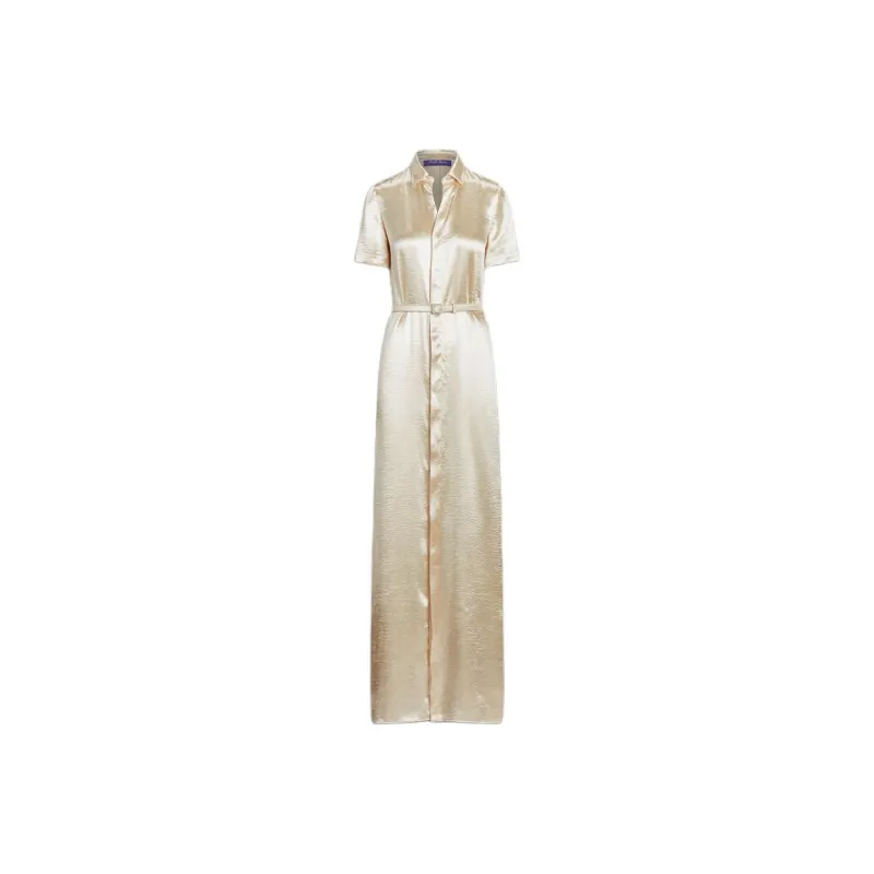 Ralph Lauren Collection Short sleeved Satin Shirt Dress-0