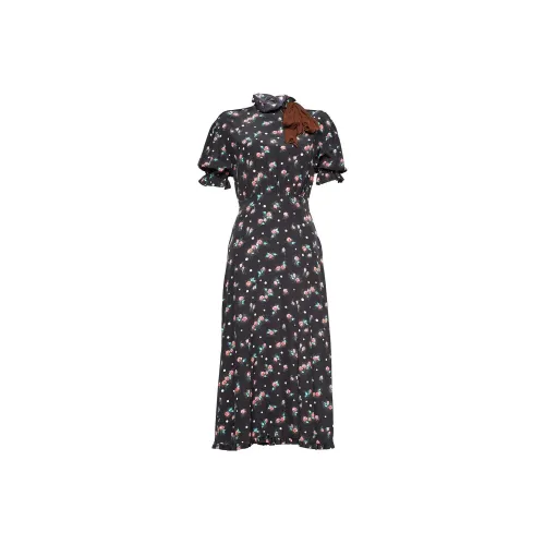 MIU MIU SS22 Short-Sleeved Raffiaes Women's Black