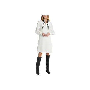 Paule Ka Attached scarf Crepe Midi Dress
