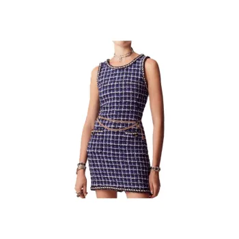 CHANEL SS23 Sleeveless Dress Women's Blue