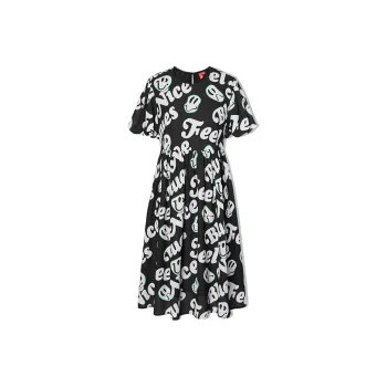 EPTISON WOMAN Short Sleeved Dresses Women's Black With Print