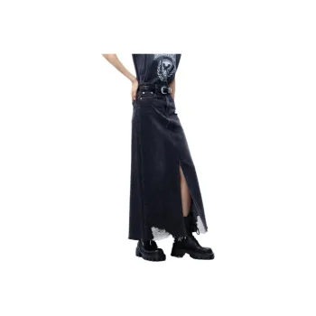 MO&CO Denim Long Skirts Women's Black