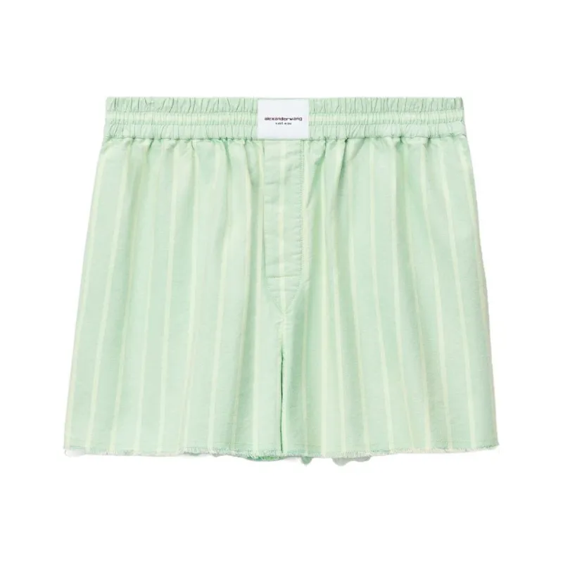 Alexander Wang Logo patch Striped Shorts-0