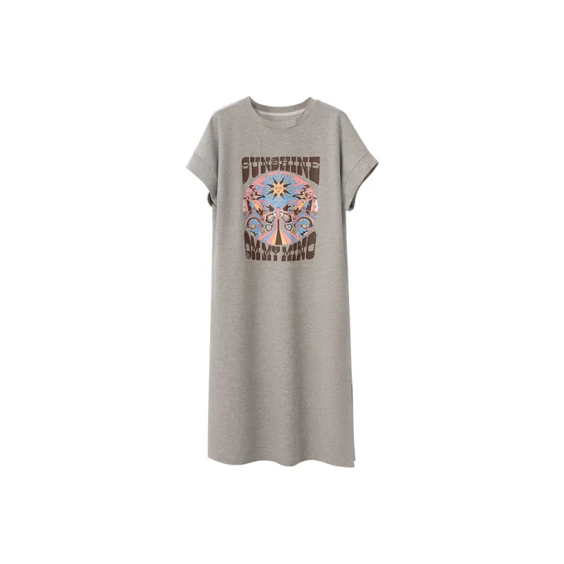 Cypress House Short Sleeved Dress Women's Light Gray-0