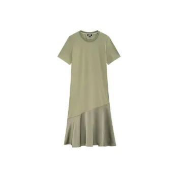 DKNY Short Sleeved Dress Women's Gray Green