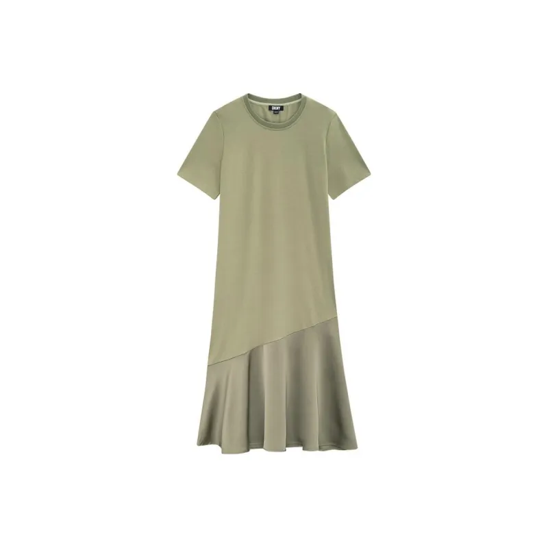 DKNY Short Sleeved Dress Women's Gray Green-0