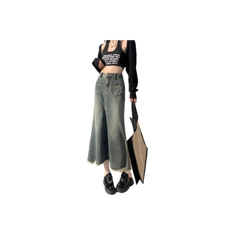 Rose Denim Long Skirts Women's-0