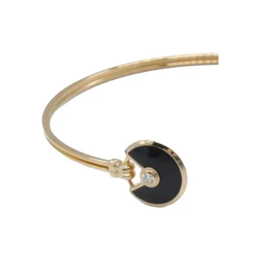 Cartier 2010s 18K Rose Gold Amulet Onyx And Diamond Bracelet-2