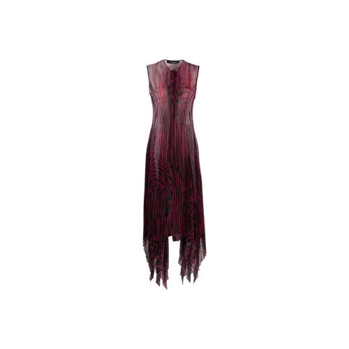VERSACE Sleeveless Dresses Women's Rose Red