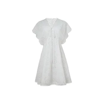LOFT SHINE A-Line Skirt Dress White