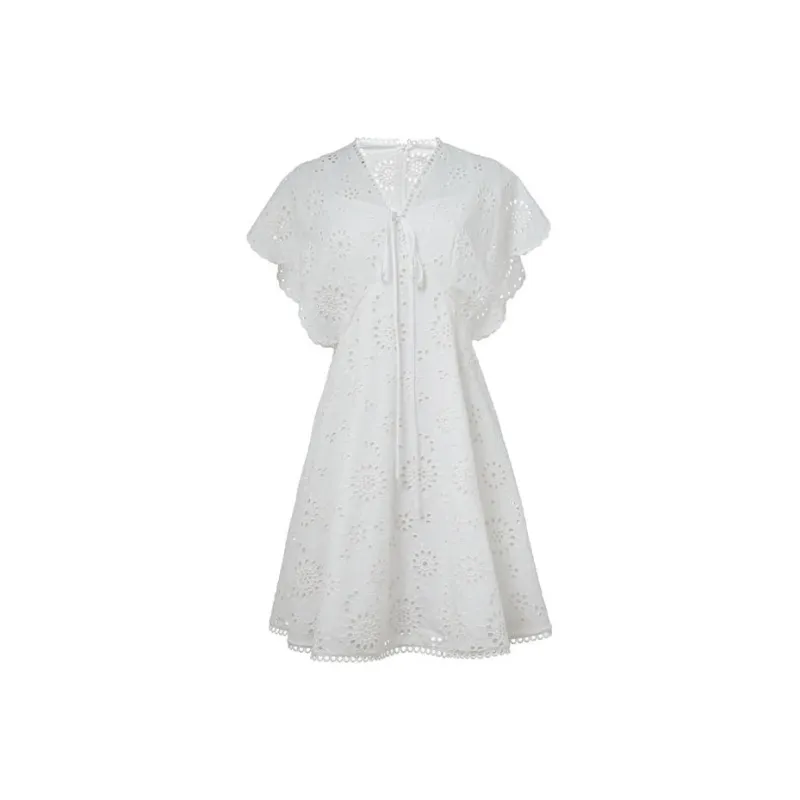LOFT SHINE A-Line Skirt Dress White-0