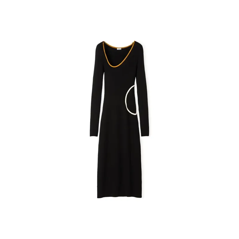 LOEWE SS22 Long Sleeved Dresses Women's Black-0