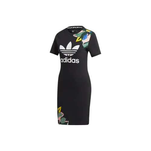Adidas Short Sleeved Dresses Women
s Black