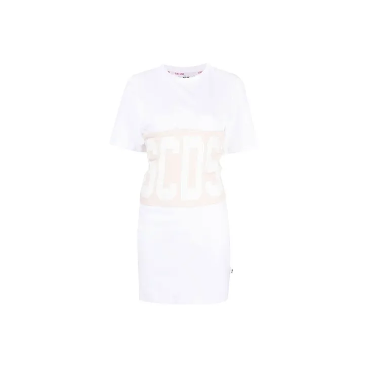 GCDS Short Sleeved Dresses Women's White-0