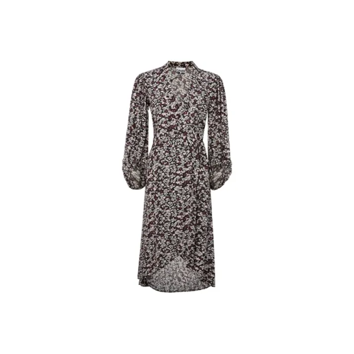 GANNI Printed Crepe Mini Dress 'Phantom'-0