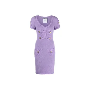 MOSCHINO Short Sleeved Dresses Women's Purple