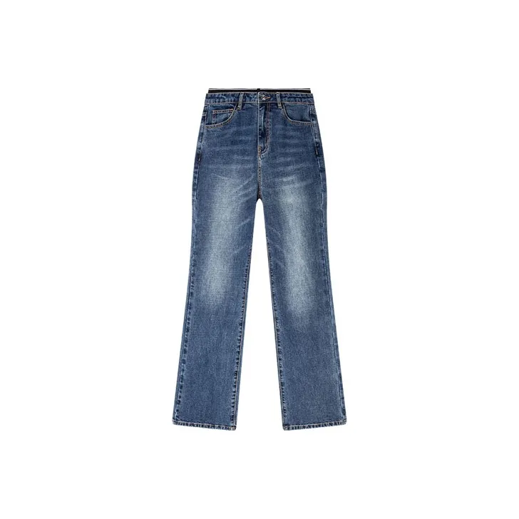 DKNY FW22 Flared Pants Jeans Women's Denim Blue-0