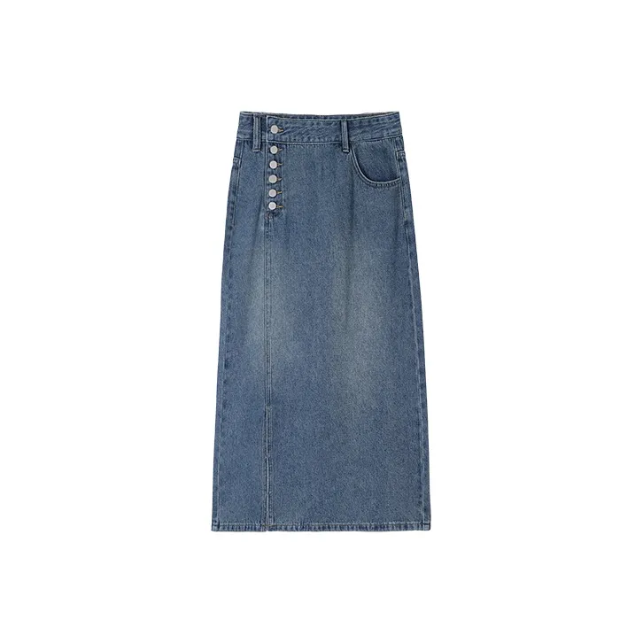 HIPPIEMISS Denim Skirt Women's Vintage Blue-0