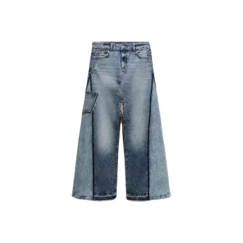 ZARA Denim Long Skirts Women's Medium Blue