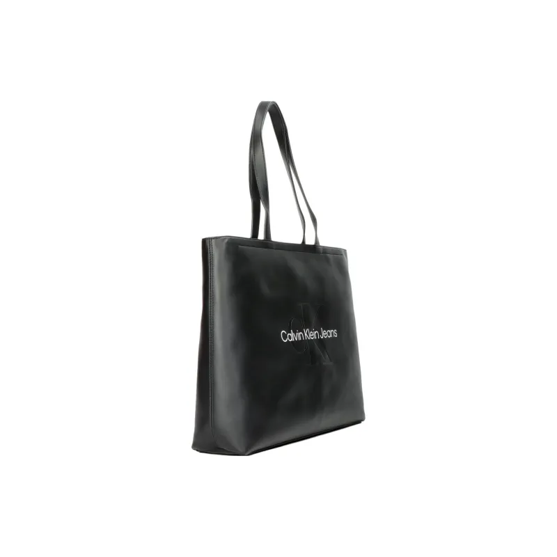 CALVIN KLEIN Synthetic Material Tote Bag, Shopping Bag, Handbag, Shoulder Bag Women's Black-1