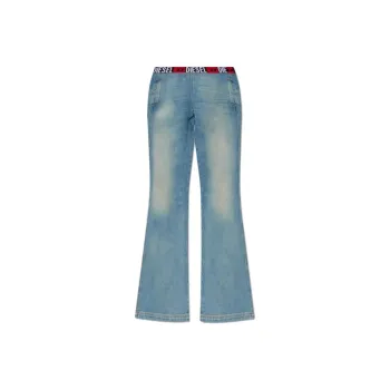 DIESEL Logo Waistband Bootcut Jeans